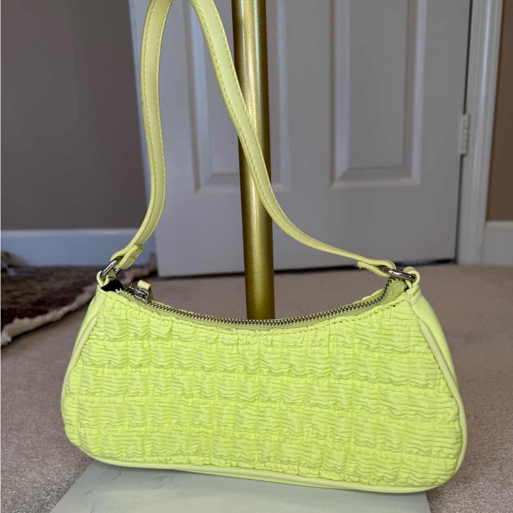 ASOS Lime Green Ruched Elongated 90s Shoulder Bag